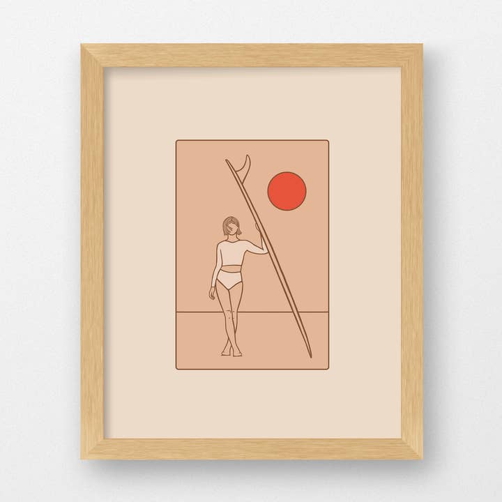 "Mexico 2", Surf Art Print for wholesale by Meg Jacovino - Thoughtfully Hand Drawn