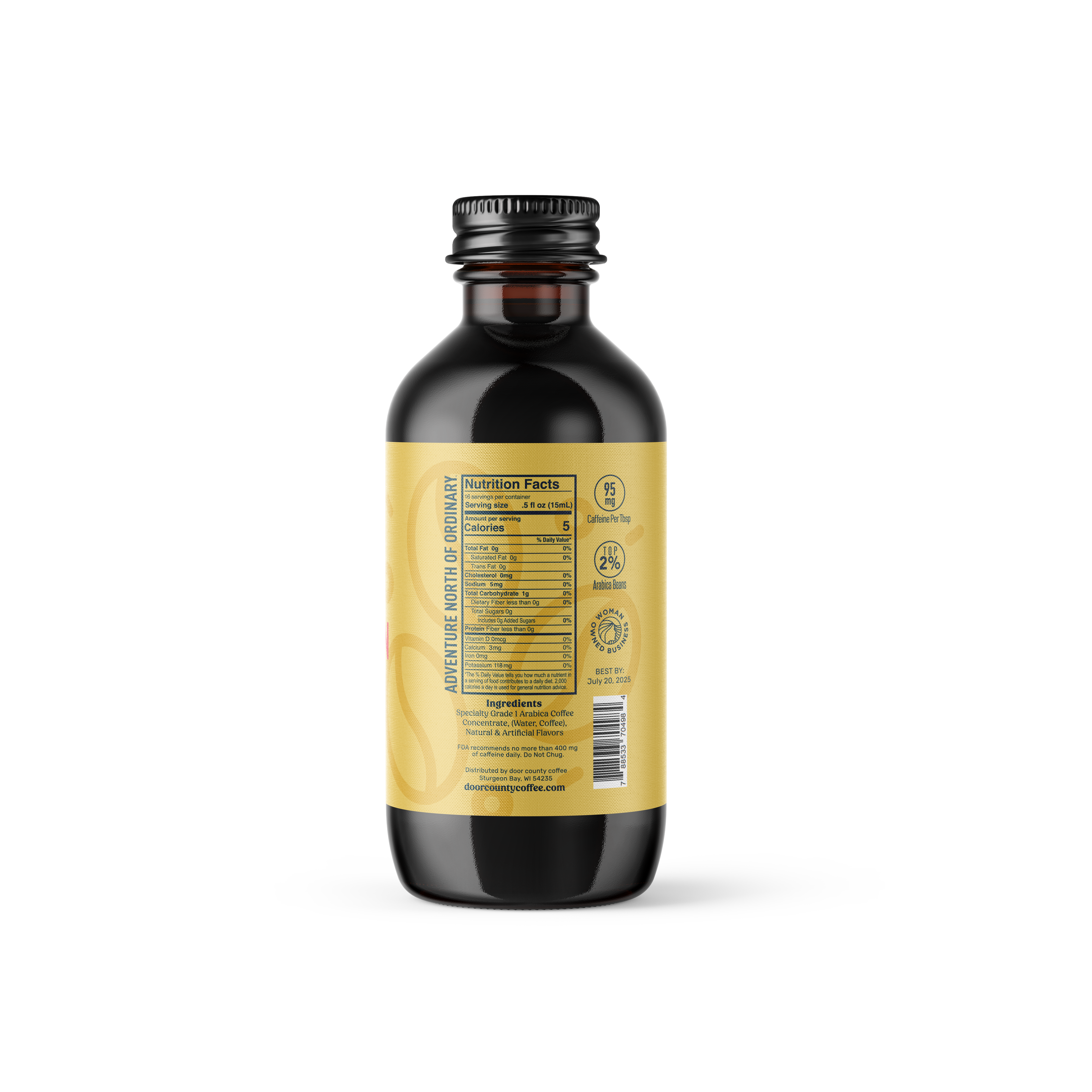 Door County Coffee - Wholesale Iced Coffee/Cold Brew - buz Vanilla Bean Coffee Concentrate 8oz Bottle2