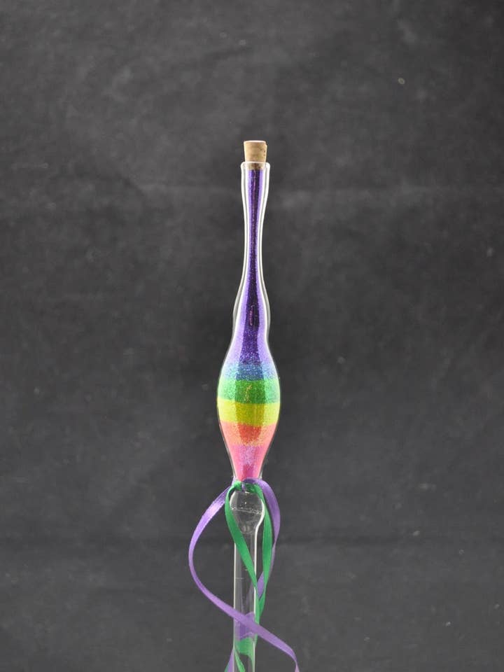 Rainbow Fairy Dust Glass Wand for wholesale by Crystal Dragon