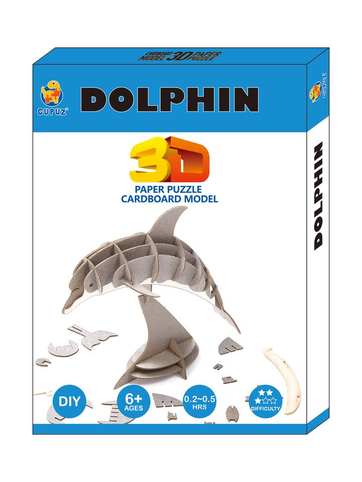 Dolphins 3d paper card kit for wholesale by Go on make me