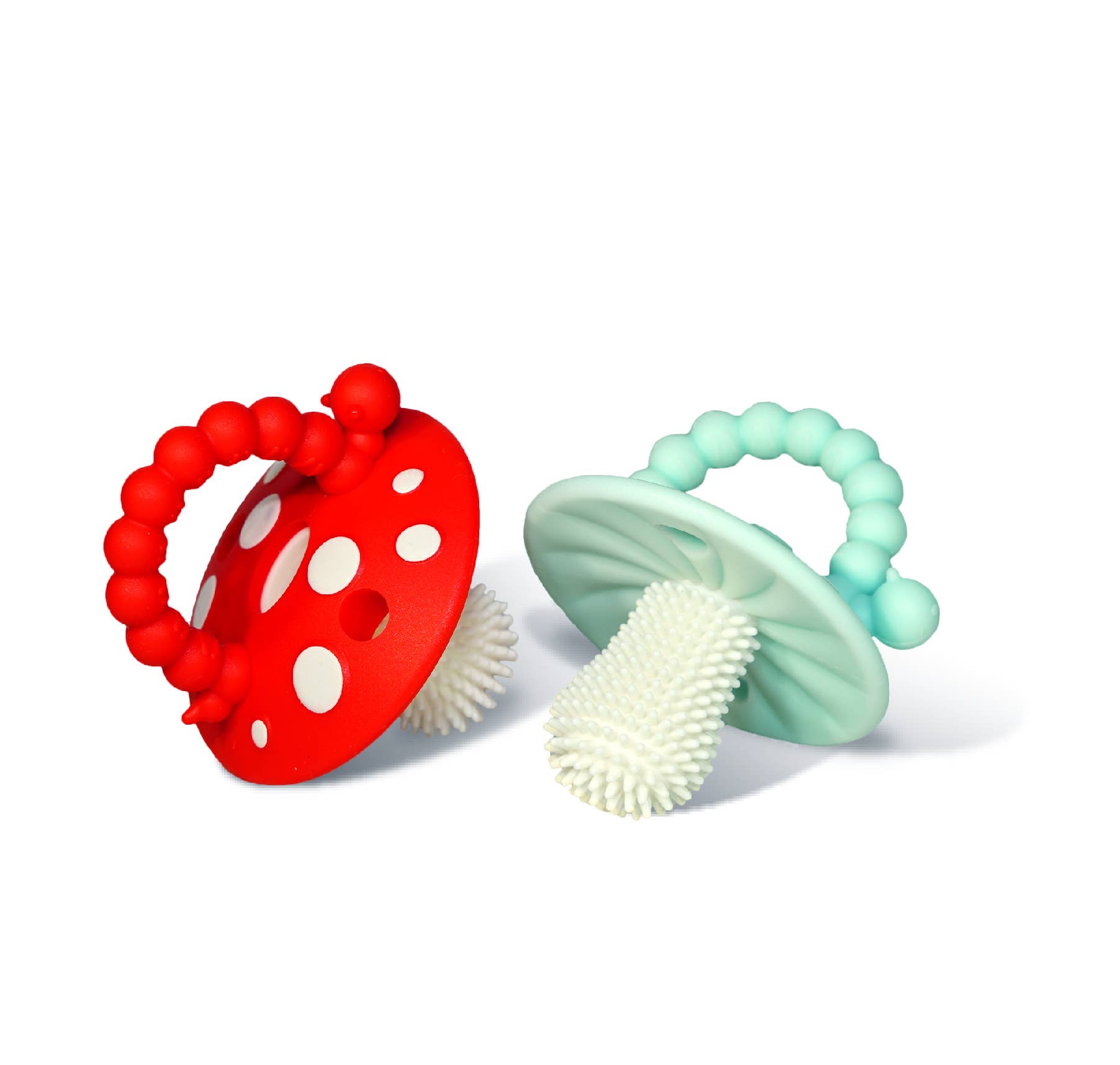 RaZbaby - Wholesale Teether (Not Clip-On) - Baby - Chompy Mushroom Silicone Teether - 2PK11