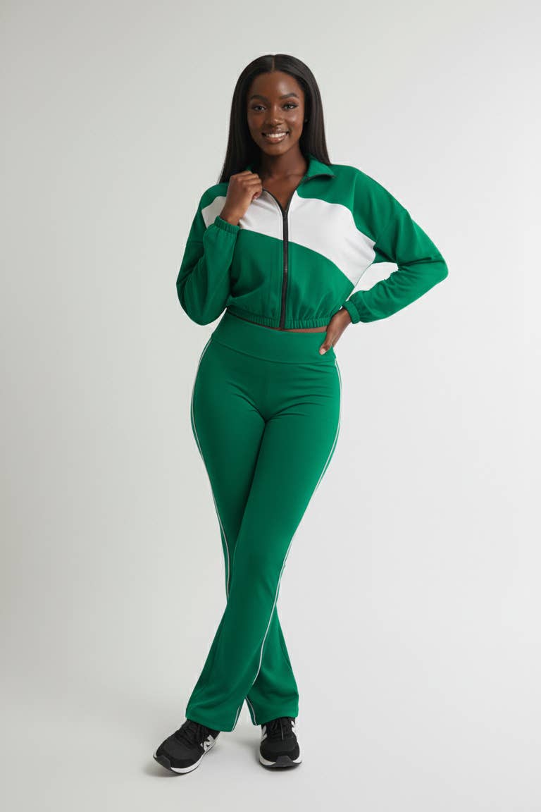 5besties inc - Wholesale Activewear Set - Women's - COLOR BLOCK WINDBREAKER AND TRACK PANTS SET3