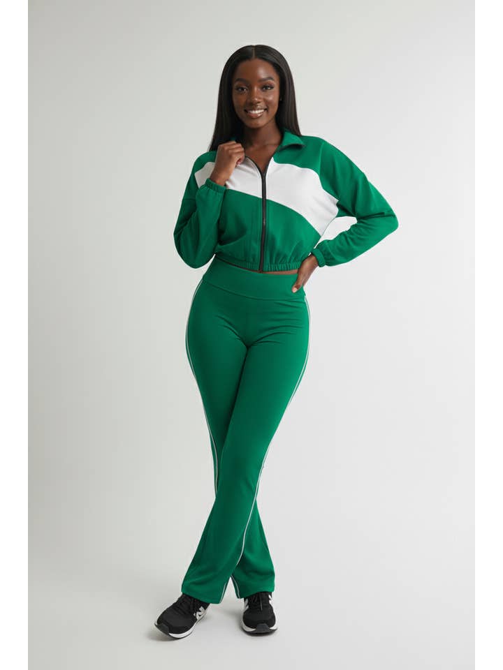 5besties inc - Wholesale Activewear Set - Women's - COLOR BLOCK WINDBREAKER AND TRACK PANTS SET3