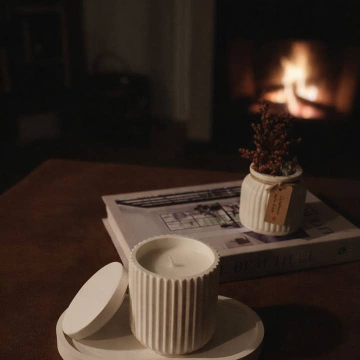 kanara Oud - Wholesale Jar/Filled Candle - Decoratieve Jesmonite Set – Artisan Quartet Set2