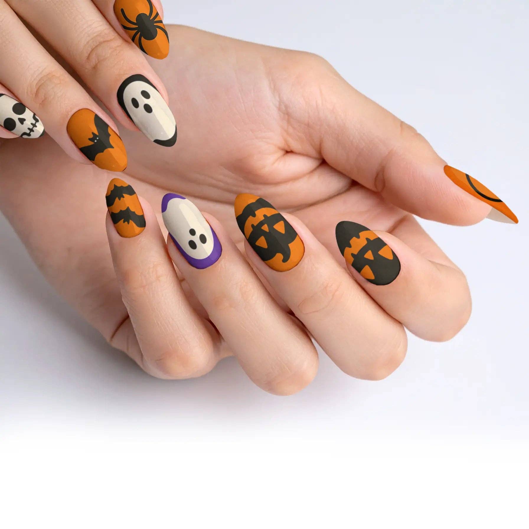 FYNE BODY - Wholesale Press-on/fake nails - Pumpkin Patch Glam Halloween Press-On Nails0