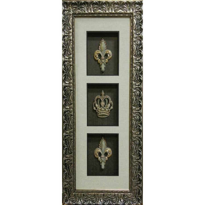 Fleur De Lis & Crown Hand Embellished with Swarovski for wholesale by Picture King