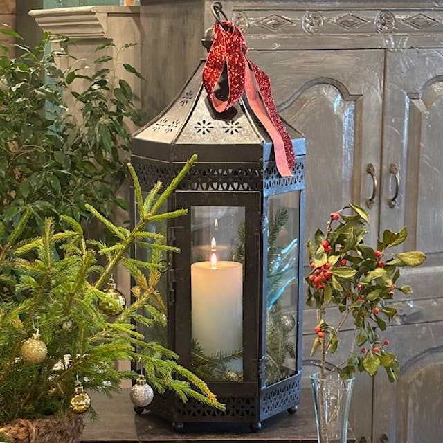 Asia West - Wholesale Lantern - Lantern-Glass & Iron-(16", 20" & 24" high)1