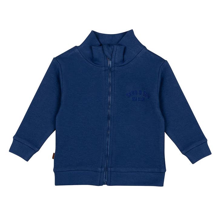 Zipped Sweater Kids | Twilight Blue for wholesale by Frogs & Dogs