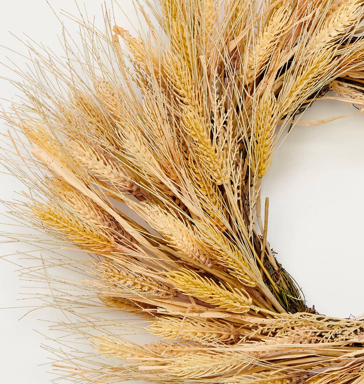 WORTH IMPORTS - Wholesale Wreath - 28" Artificial Wheat & Grass Wreath on Natural Twig Base1