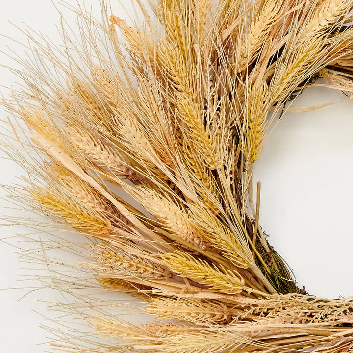 WORTH IMPORTS - Wholesale Wreath - 28" Artificial Wheat & Grass Wreath on Natural Twig Base1