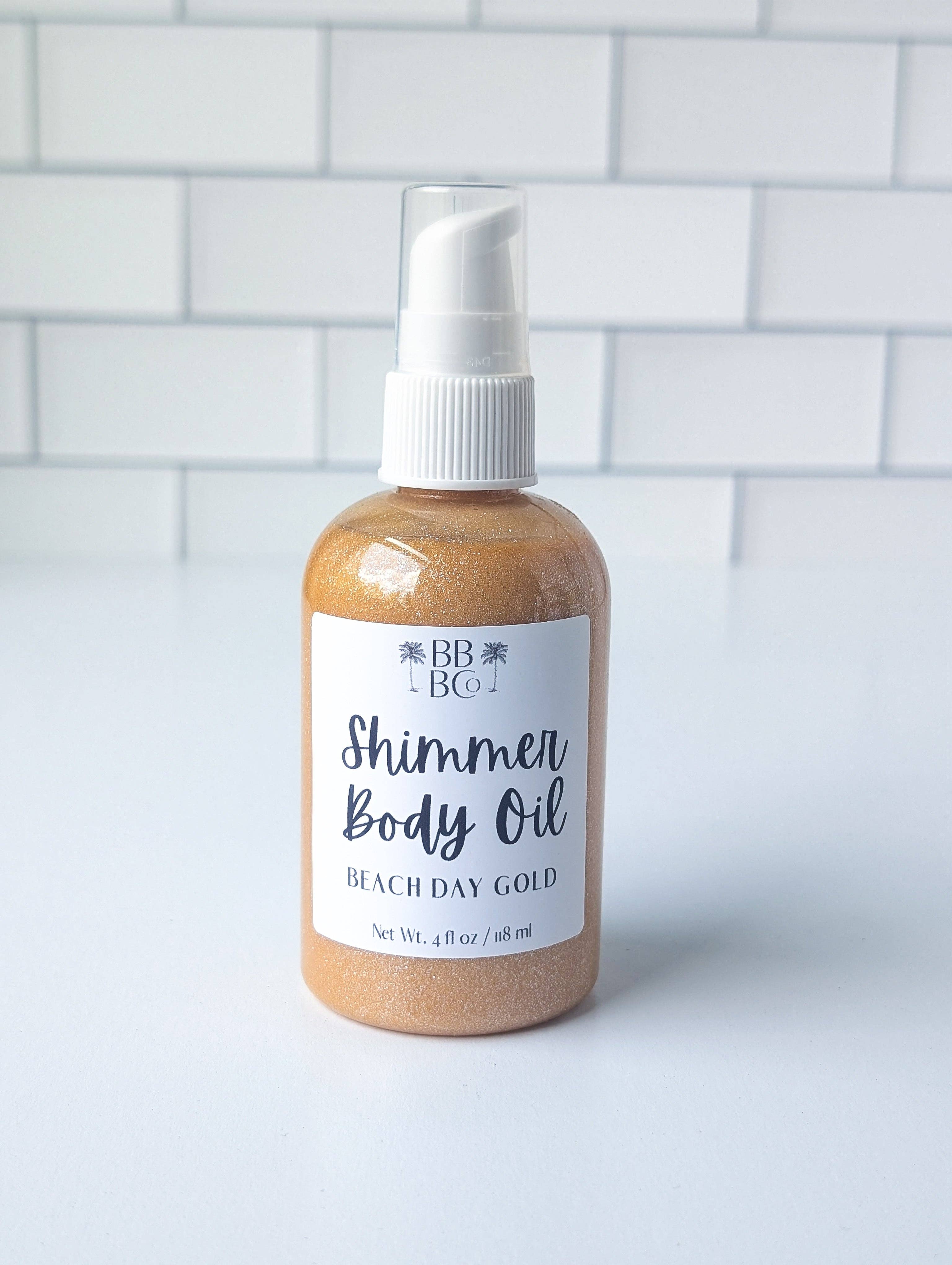 Beachy Bubbles Bath Co - Wholesale Bath/Body Oil - Shimmer Body Oil- Beach Day Gold2