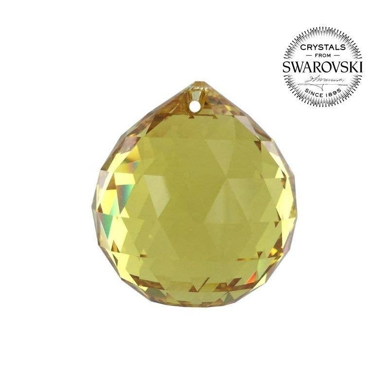 Casa Lotus – wholesale Andlig sten/kristall – Swarovski Multifacetterad Kristallkula Gul - 40 mm0