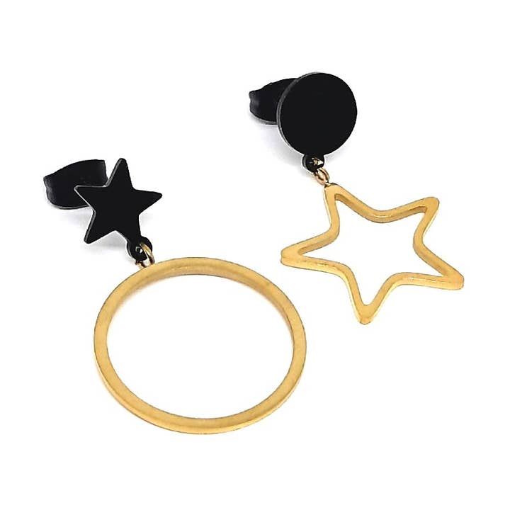 PENDIENTE ACERO H-1119 DORADA para venta al por mayor de Mayachi