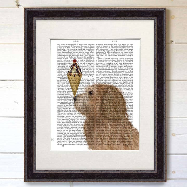 Labradoodle and Ice Cream, Dog Book Print / Art Print for wholesale by FabFunky Ltd