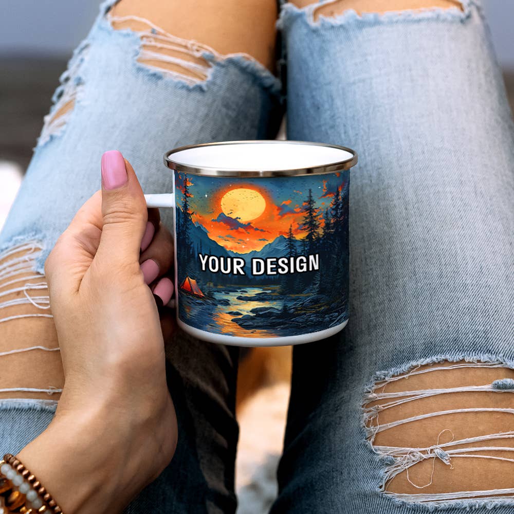 Loftipop - Wholesale Coffee Mug - Your Custom Design or Logo on a 12oz or 16oz Enamel Camp Mug2