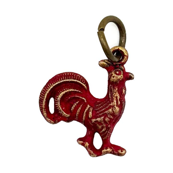 Rooster Chicken Charm (available with Bracelet or Necklace) for wholesale by Gleeful Peacock