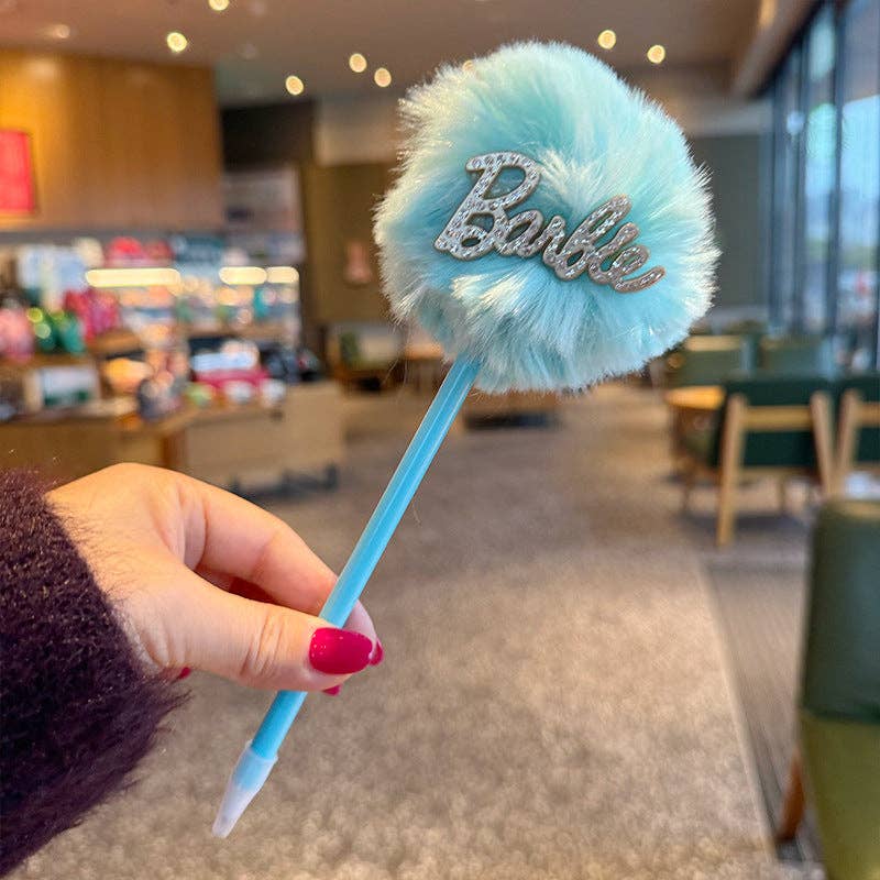 Little Trendy - Vente Stylos - Stylo à bille créatif avec boule en peluche Barbie Diamant3