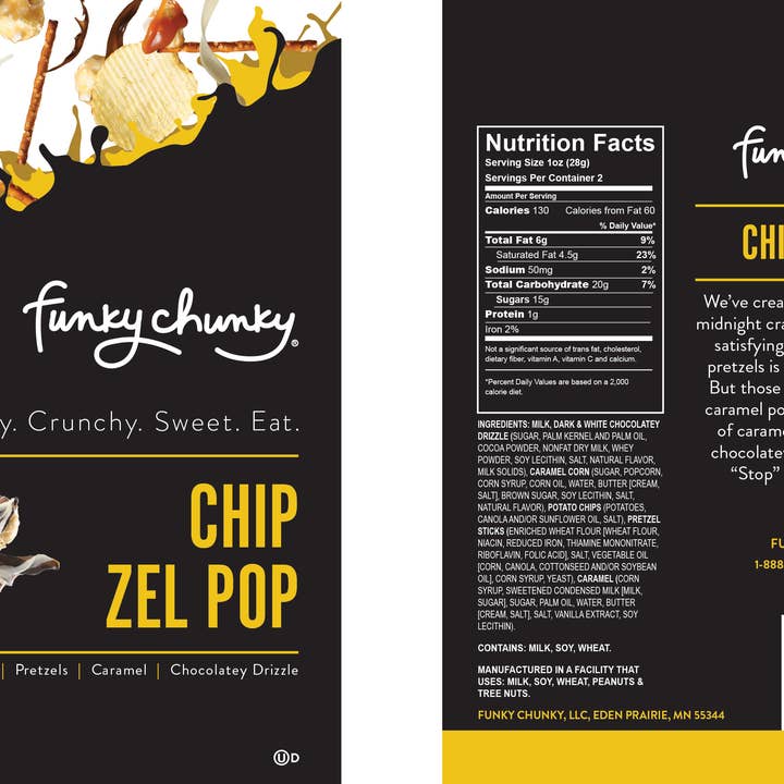 Funky Chunky - Wholesale Popcorn - Chip Zel Pop | Caramel Popcorn with Chocolate | 2 OZ Bags 5