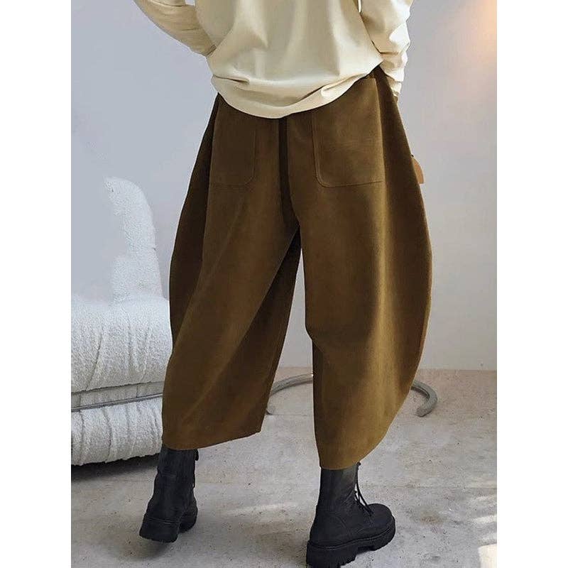 Sheer Trend - Wholesale Pants - Women's - Harem Pants Wide Leg Elasticity Solid Color Split-Joint Pants Trousers2