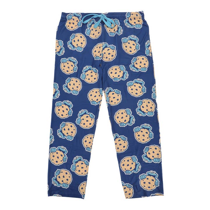 Bioworld Merchandising - Wholesale Sleepwear Bottom - Women's - Sesame Street Cookie Monster Giant Cookie Women's Blue Quick Turn Sleep Pajama Pants3