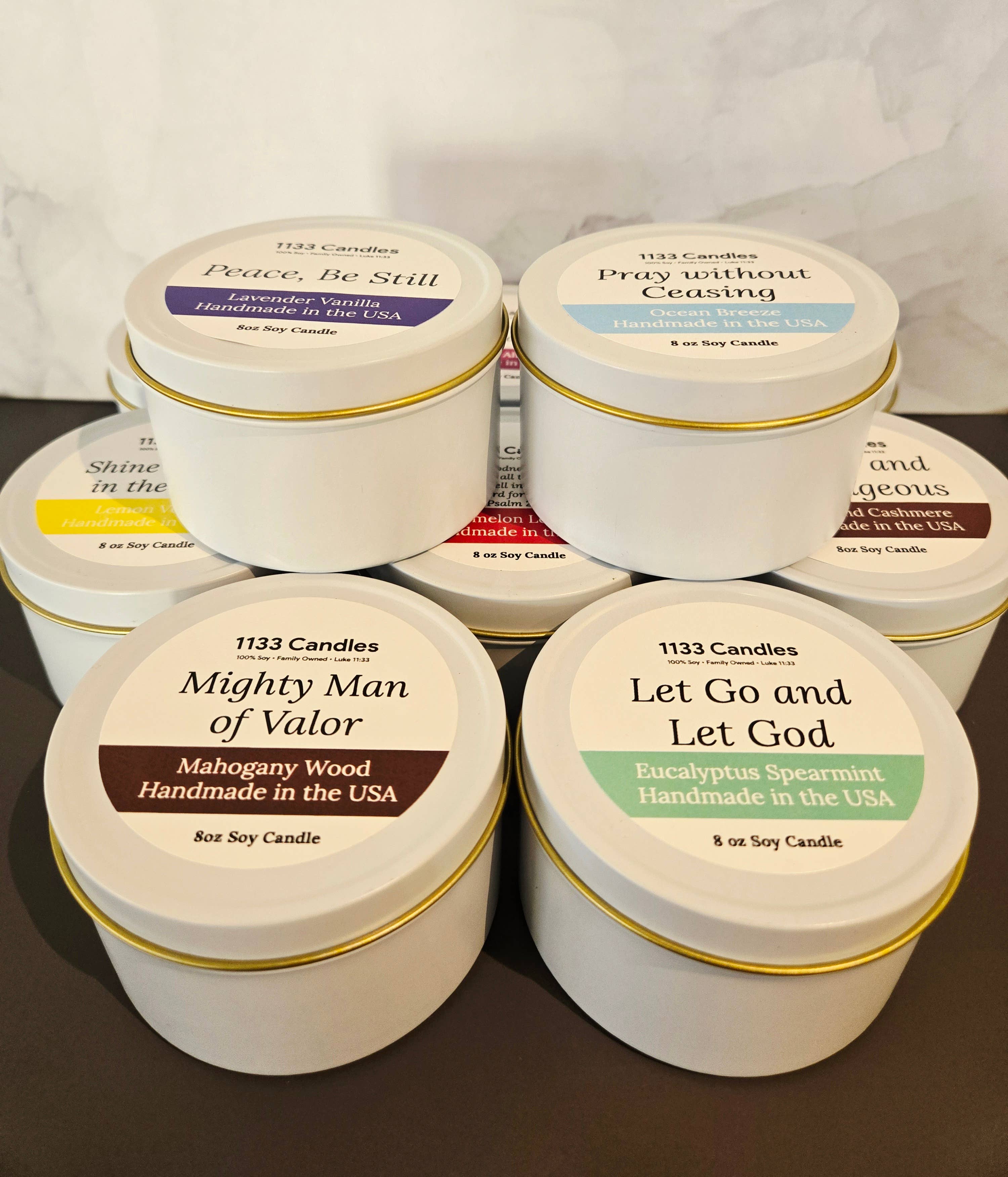 1133 Candles - Wholesale Travel Candles - Soy Candle Bundle of 10 | Faith Based | Made in USA1