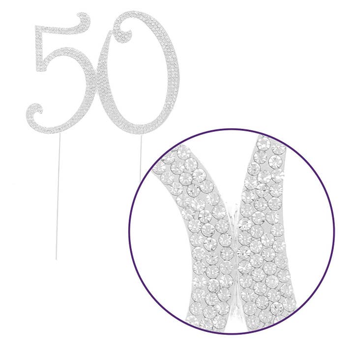 Ella Celebration - Wholesale Cake/Cupcake Topper - 50 Cake Topper - Silver
