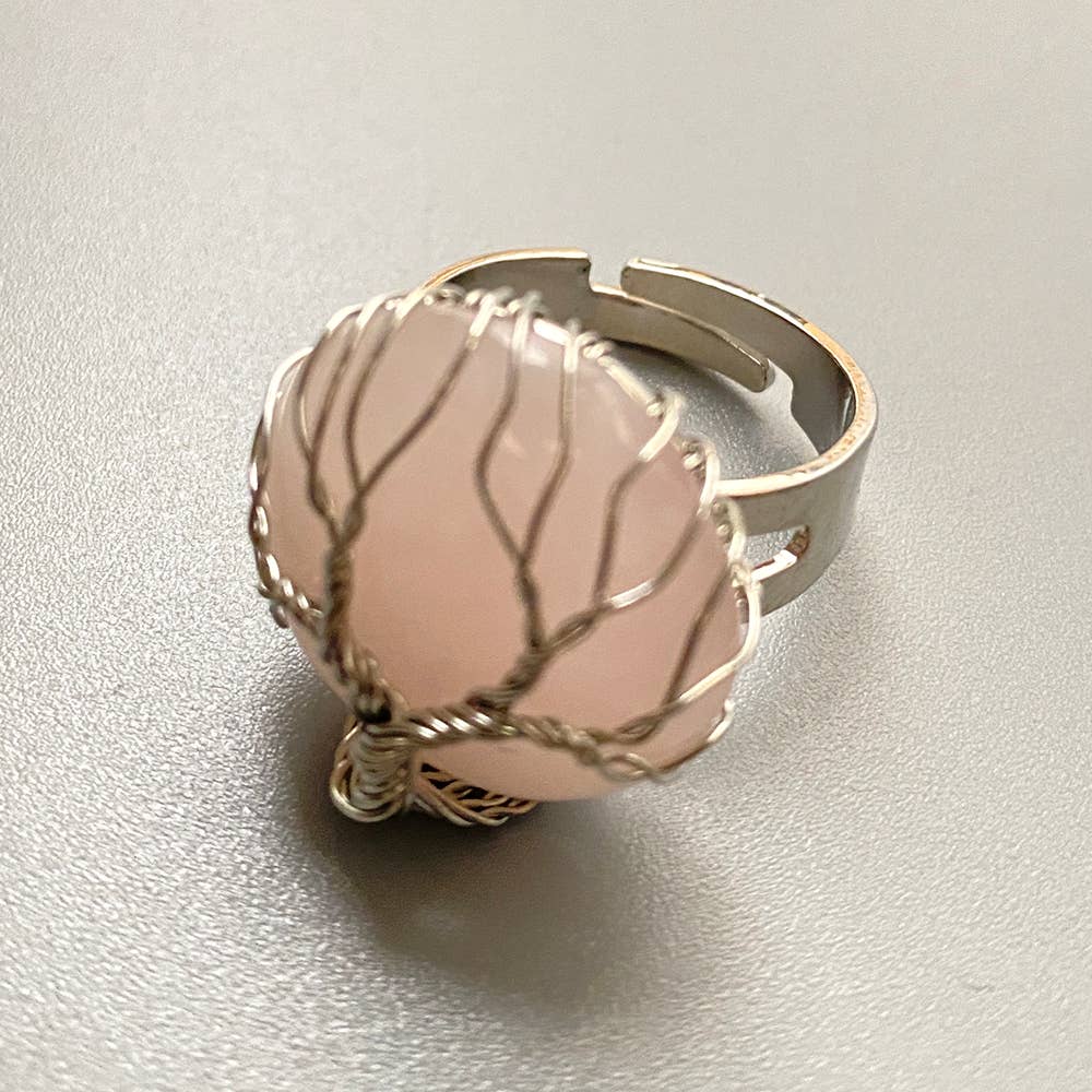 VIE – Engroshandel Statementring – Wireindpakket livets træ-ring, 2 cm25