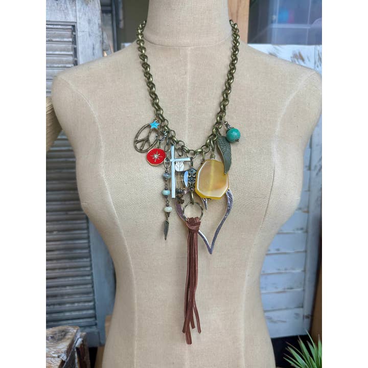 Scooples Jewelry - Wholesale Pendant/Charm Necklace - Gypsy Junk Orginals Leather