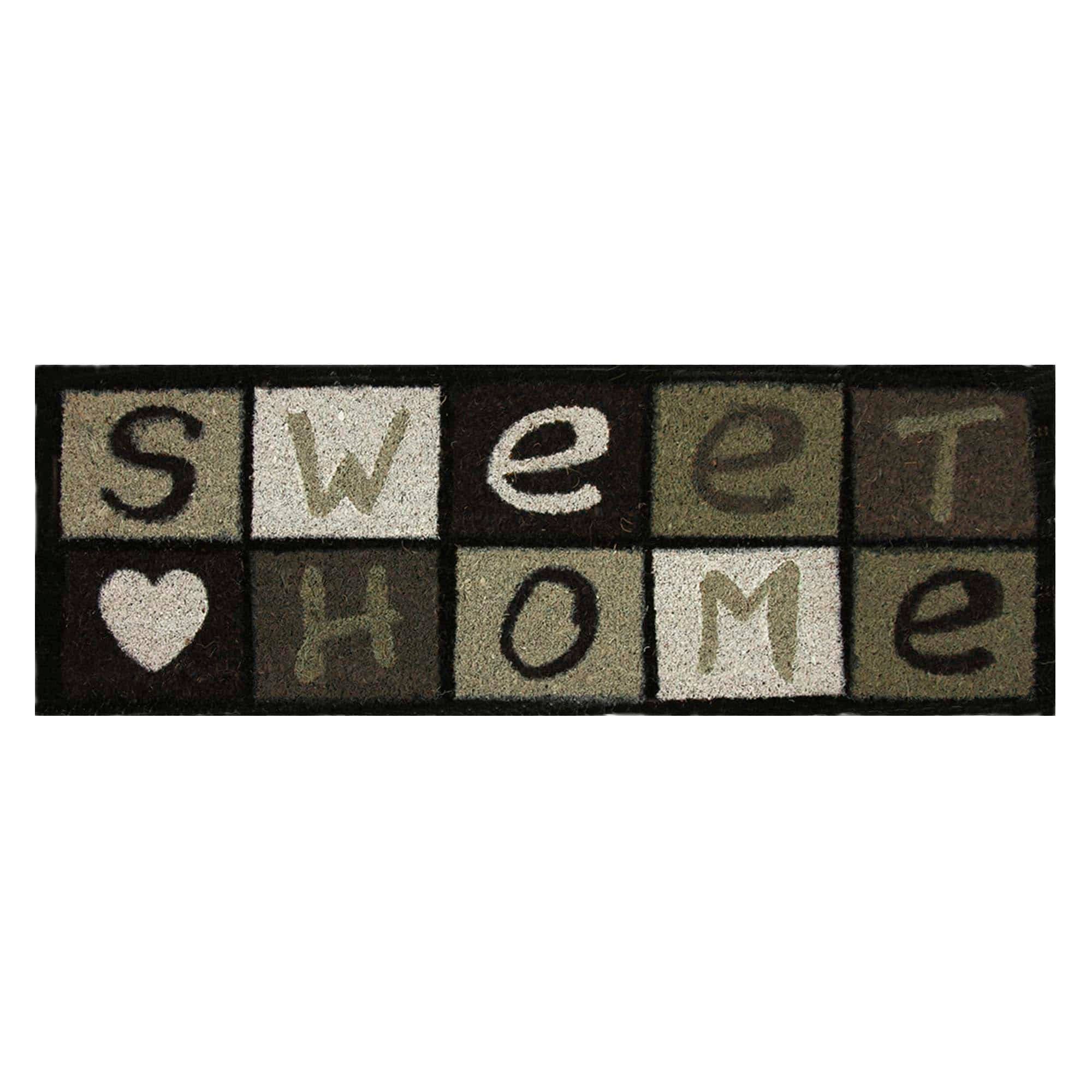 Evideco French Home Goods - Wholesale Door Mat - Sweet Home 30x10 Long Front Door Mat Coco Black5