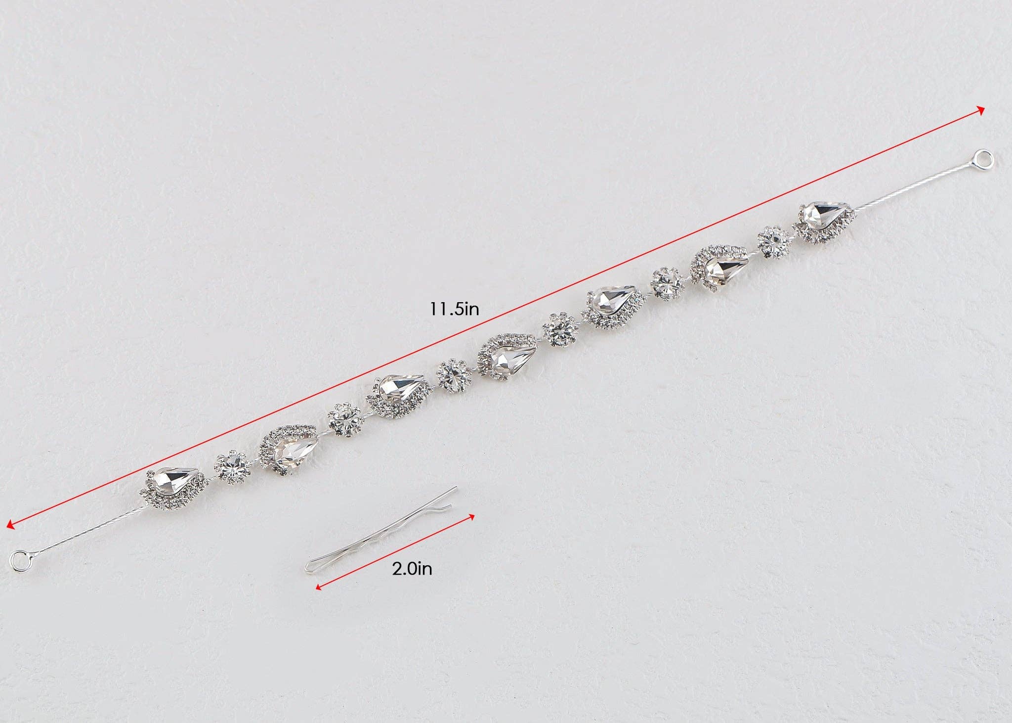 Plata Tiaras de Novia Plateadas Vid de Cabello de Cristal de Circonio de venta al por mayor en Faire4