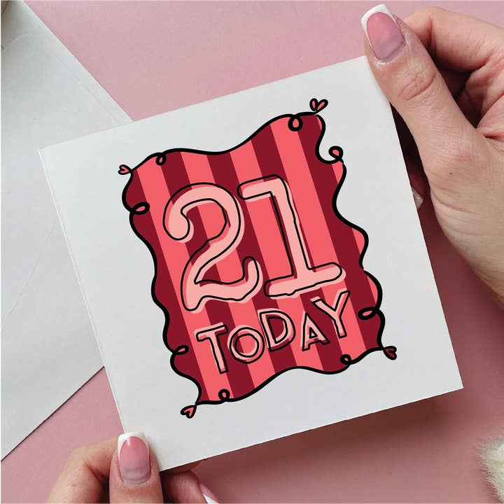 Streep 21e Verjaardagskaart voor wholesale door Alphabet Studios