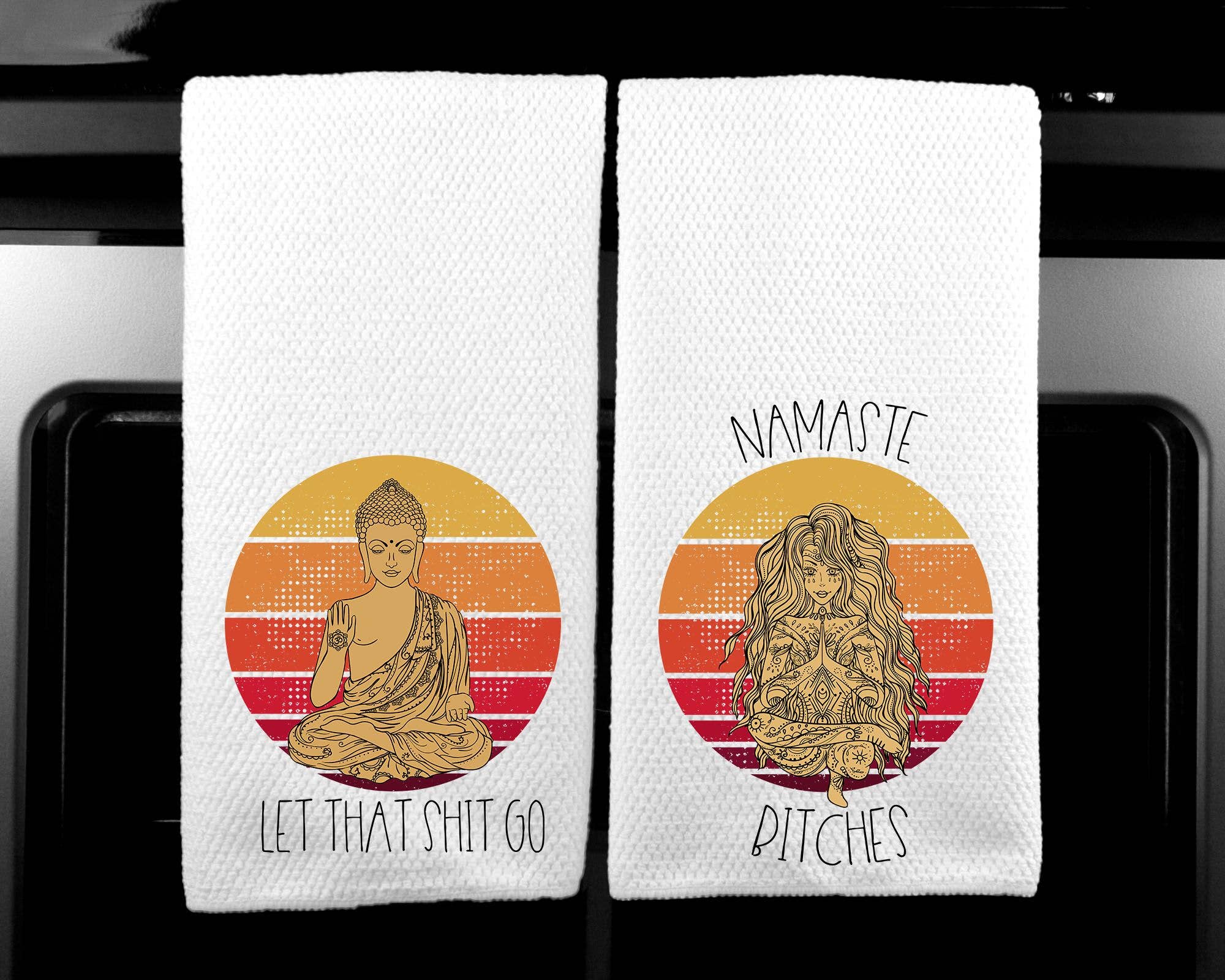 Dasha Alexander - Wholesale Tea Towel - Budda Set of 2 Waffle Weave Microfiber Kitchen Towel0