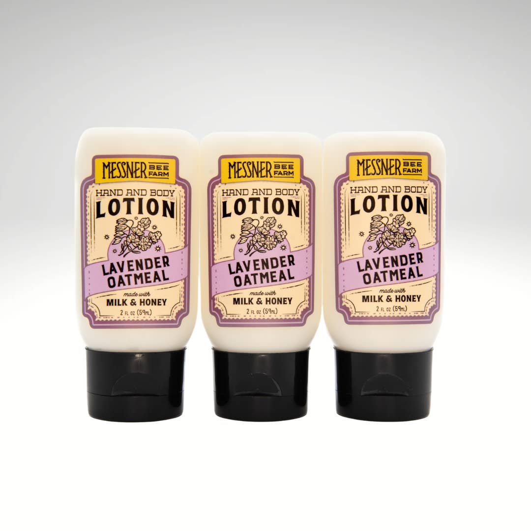 Messner Bee Farm - Wholesale Hand & Body Lotion - Lavender Oatmeal - Milk and Honey Lotion - 2oz Travel