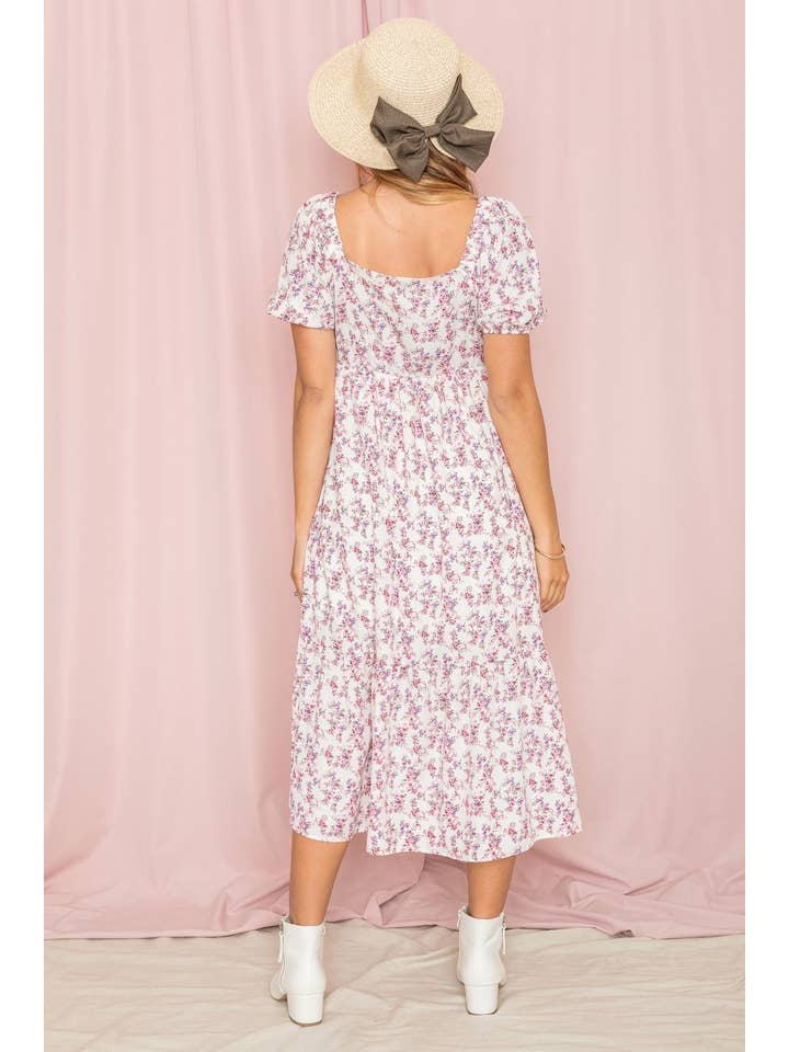 EG fashion - Vendita all'ingrosso Vestito - Donna - Prendisole con scollo quadrato a fiori taglie forti4