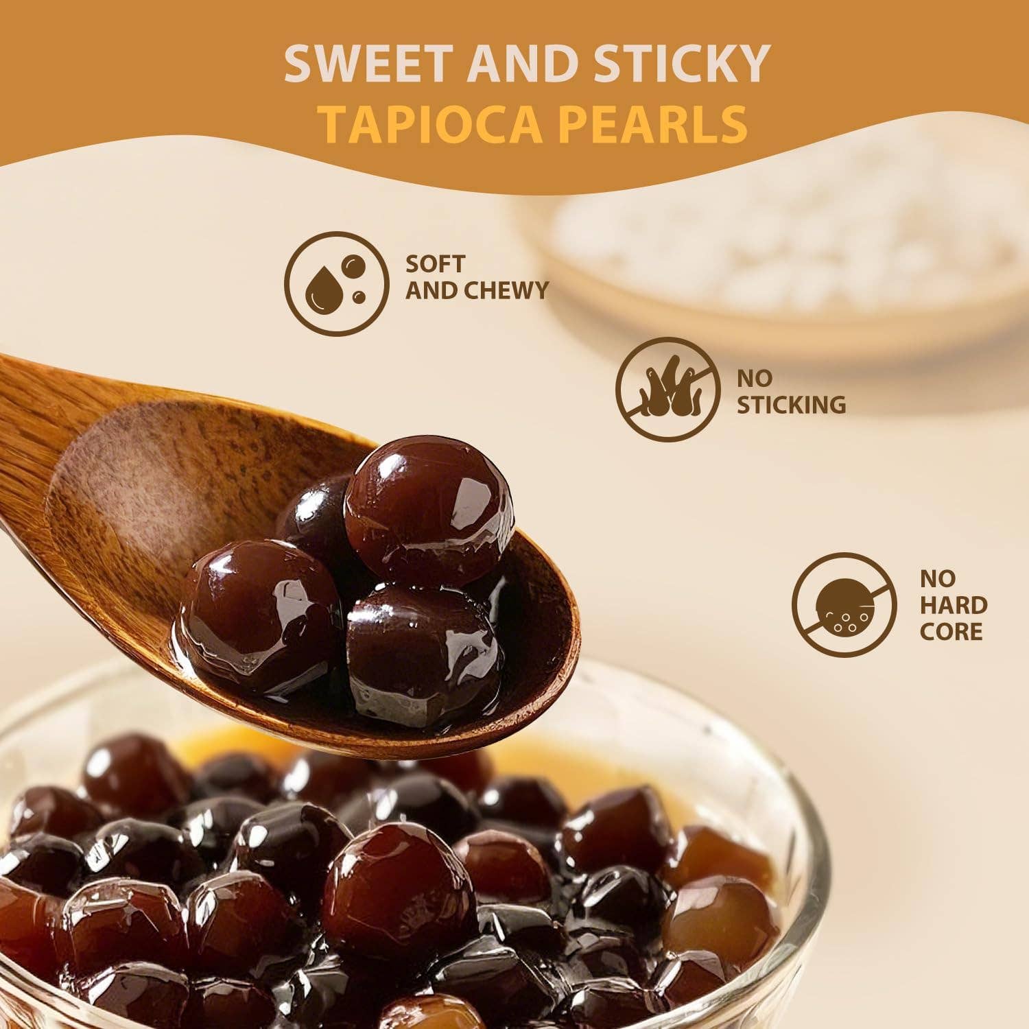 soeos - Wholesale Beverage Mix - Boba Pearls, Black Tapioca Pearls 8.8 oz (Pack of 4)1