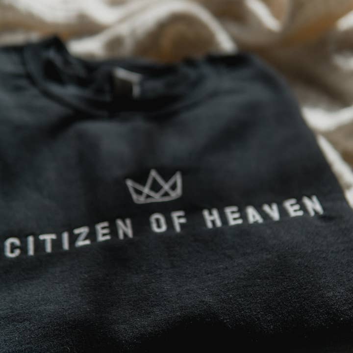 Nero citizen of heaven | Felpa Christian ricamata in vendita all'ingrosso su Faire5