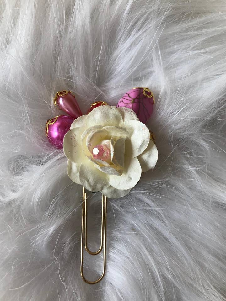 Rose collection paper clip cream for wholesale by Mimi Mira Creations