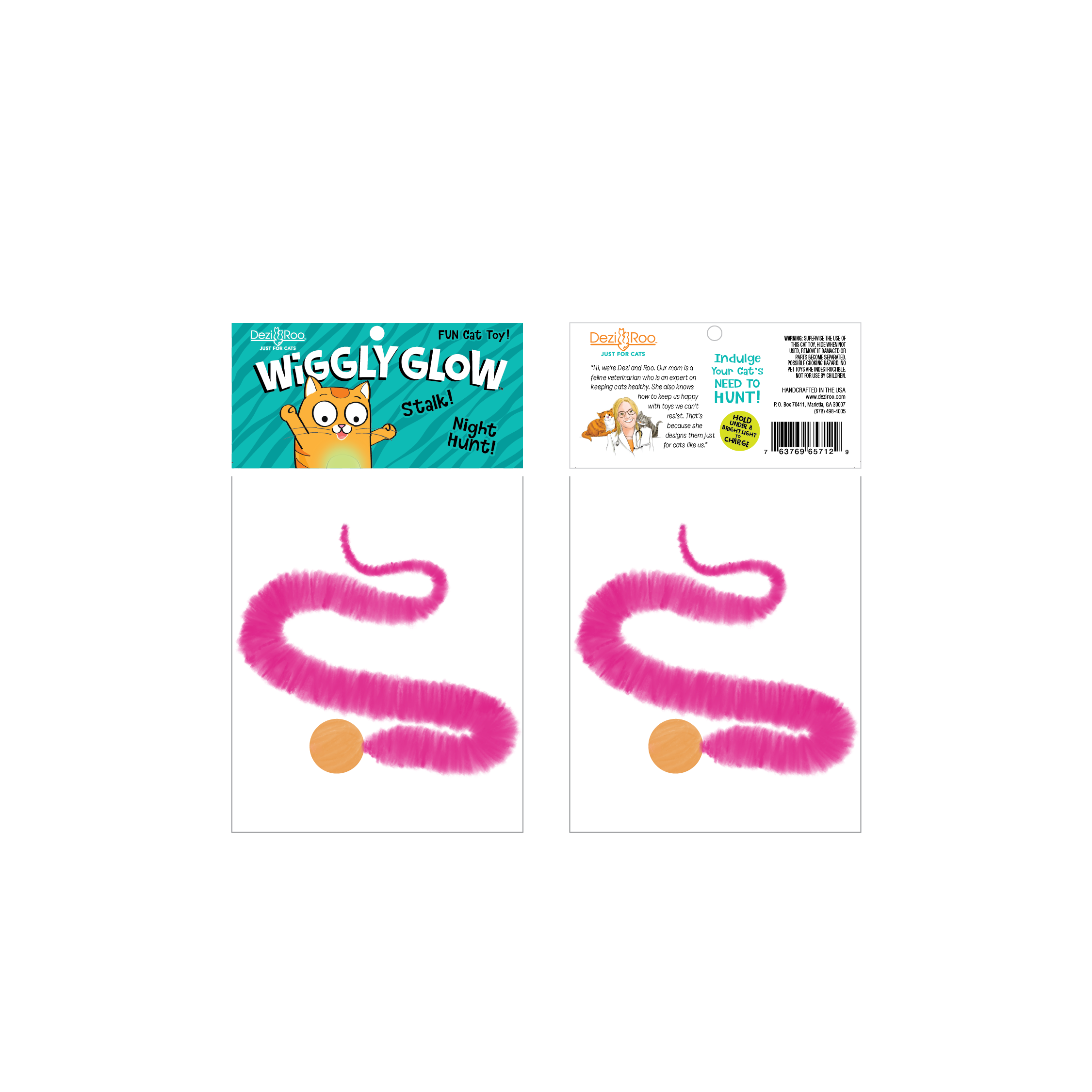 Dezi & Roo - Wholesale Pet Toy - Cat - Wiggly Glow - Glow in the Dark Cat Toy Bouncy Ball4