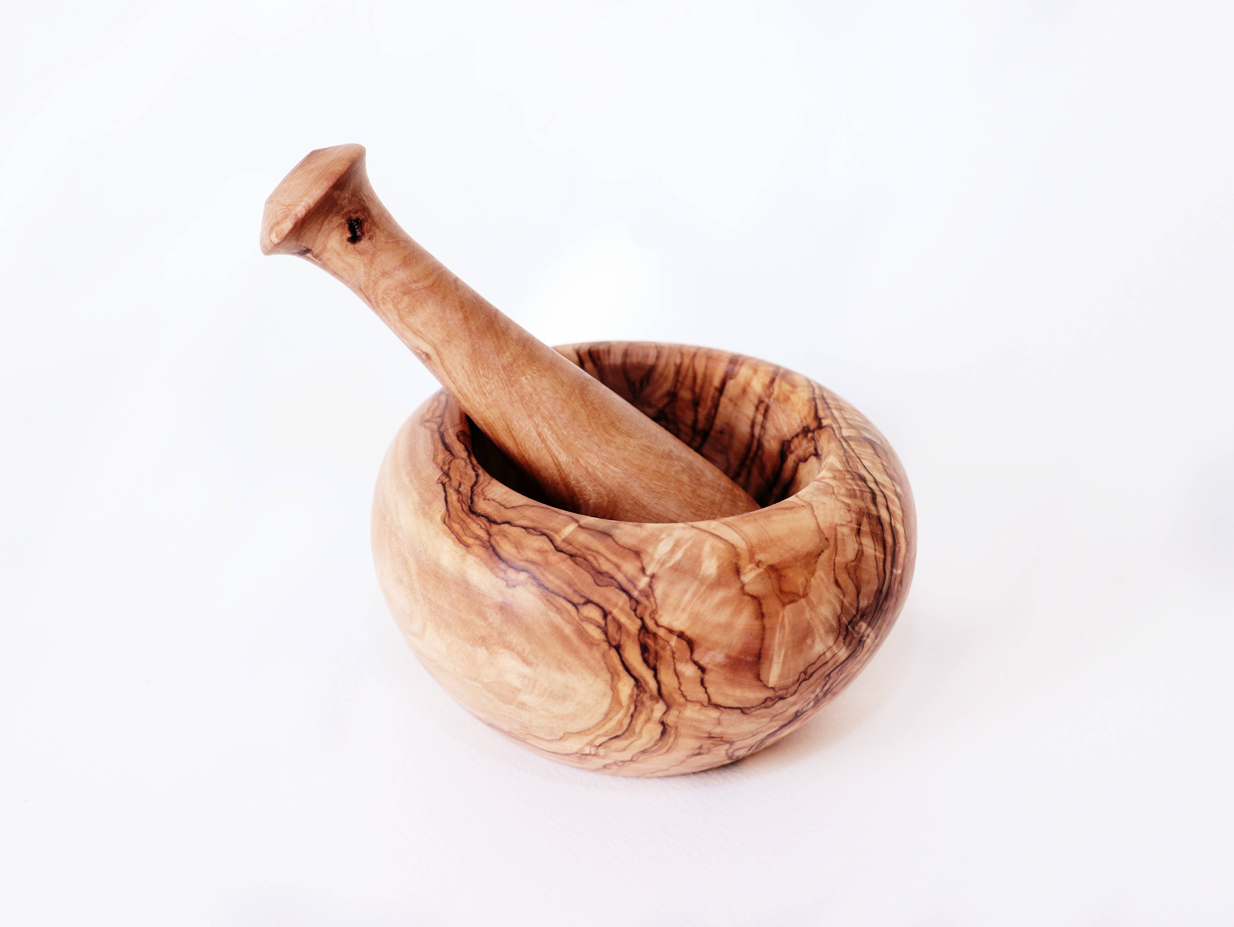 Carthage Trade Gallery - Wholesale Mortar & Pestle - Olive wood mortar and pestle set