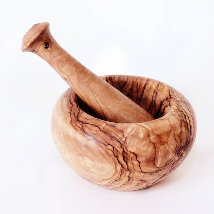 Carthage Trade Gallery - Wholesale Mortar & Pestle - Olive wood mortar and pestle set0