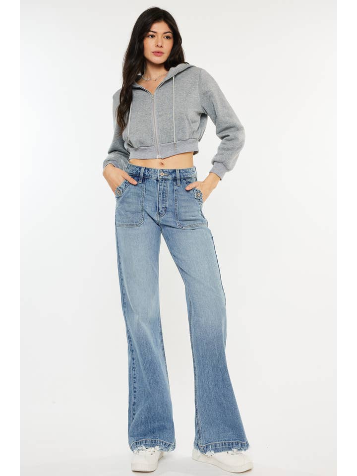 MEDIUM OPEN PACK HIGH RISE WIDE FLARE JEANS-KC2572M for wholesale on Faire1