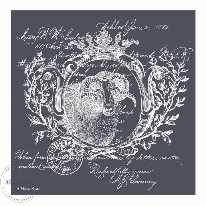 Ram francese - Stencil a rete 12x12 per la vendita all'ingrosso da parte di A Makers' Studio