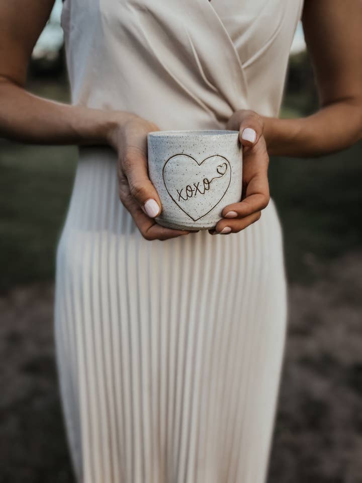 Ceramic Mug - xoxo for wholesale by Wolf and Clay Pty Ltd