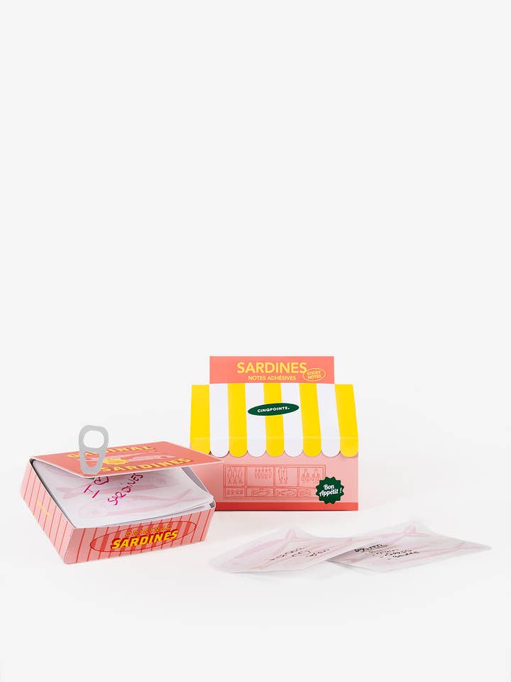 Nouvelles notes autocollantes Sardines roses pour la vente par Cinqpoints