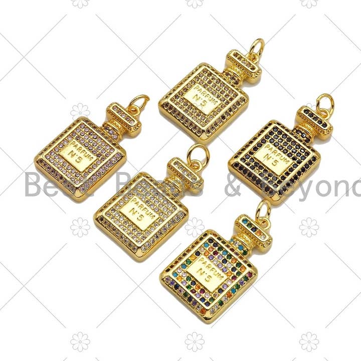 CZ Micro Pave parfymflaskformad hänge, Cubic Zirconia Go för wholesale av BestBeads&Beyond