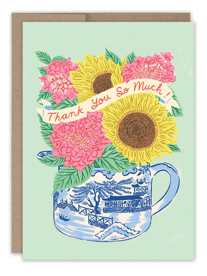 Bright Florals Vase Thank You Card for wholesale by Biely & Shoaf