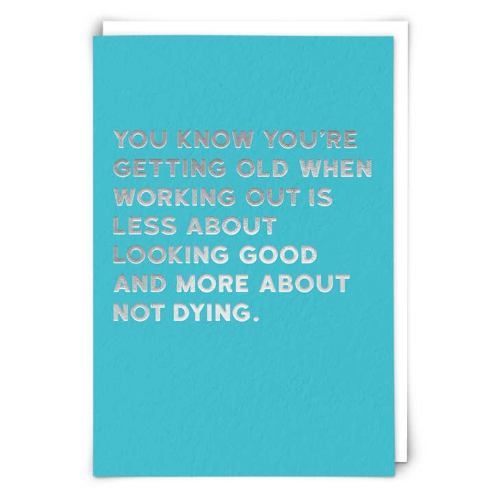 Not Dying Greeting Card for wholesale by Redback Cards - ALL duties and tariffs paid