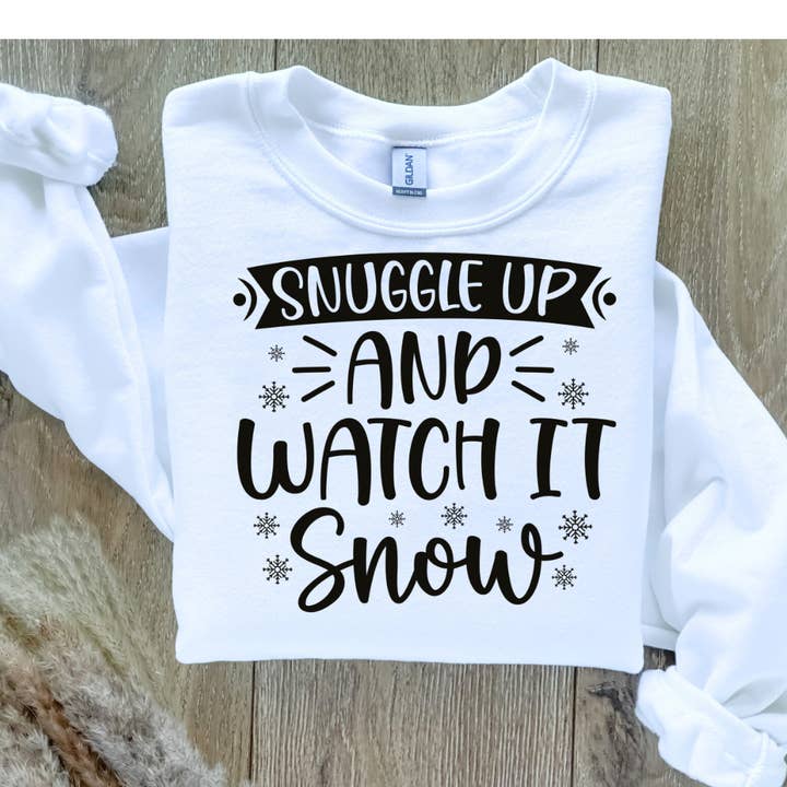 Snuggle Up And Watch It Snow Christmas Sweatshirt for wholesale by Londas Trendy Tees