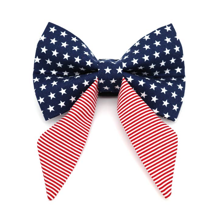 Stars and Stripes Sailor Dog Bow for wholesale by Winthrop Clothing Co.