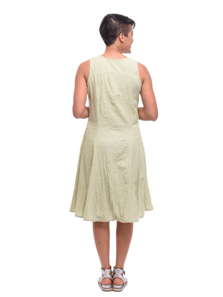 Tulip Clothing - Wholesale Dress - Women's - CV656 Poppie Dress in Green White Houndstooth